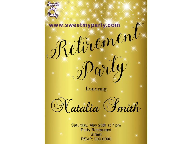 gold sparkly retirement party