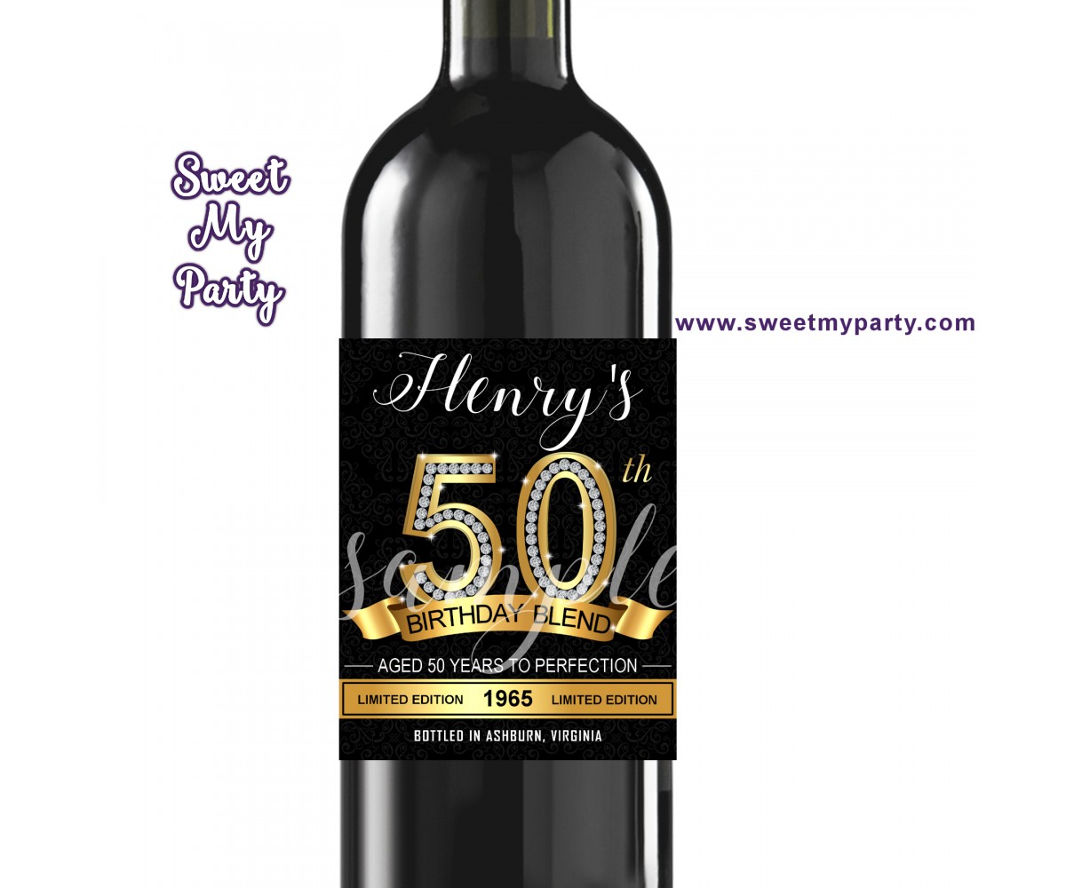 40th 60th Floral Birthday Party Favors 70th Birthday Mini Wine Labels 30th 50th Birthday Decorations Birthday Mini Champagne Labels