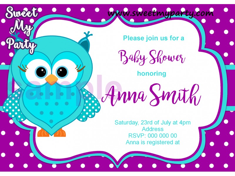 owl baby shower invitations