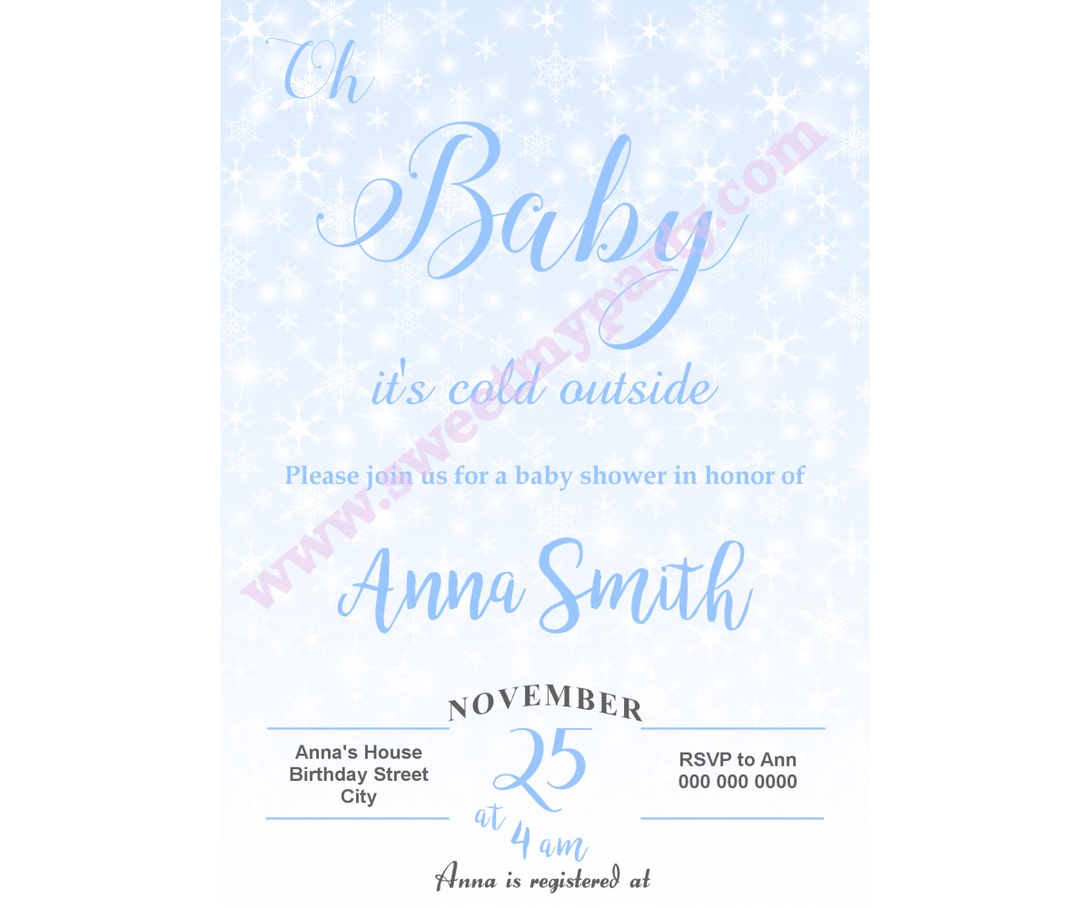 winter wonderland baby shower invitations