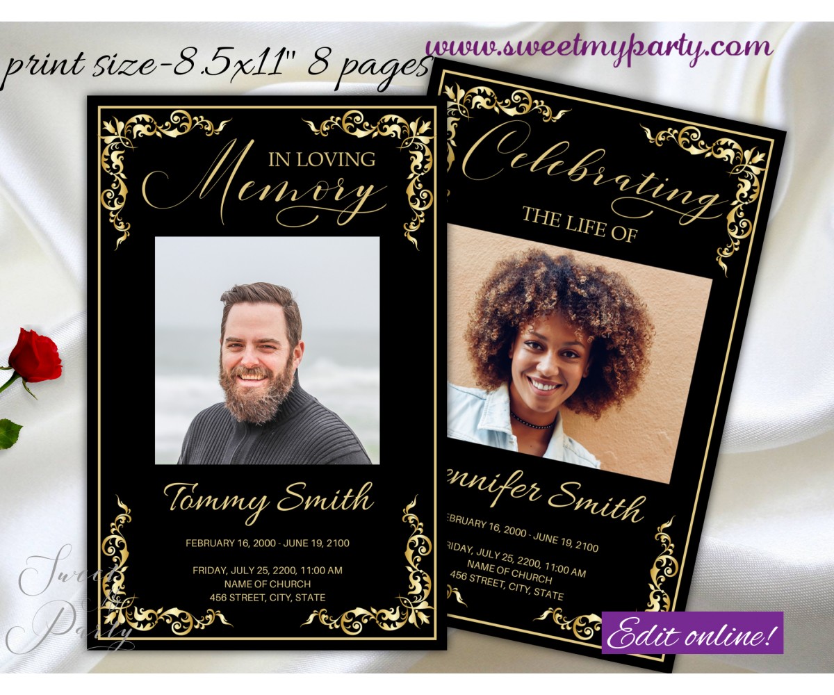 Memorial Service Program - Planning A Memorial Service : Memorial service program outline customized photo keepsake 8.5 x 11.
