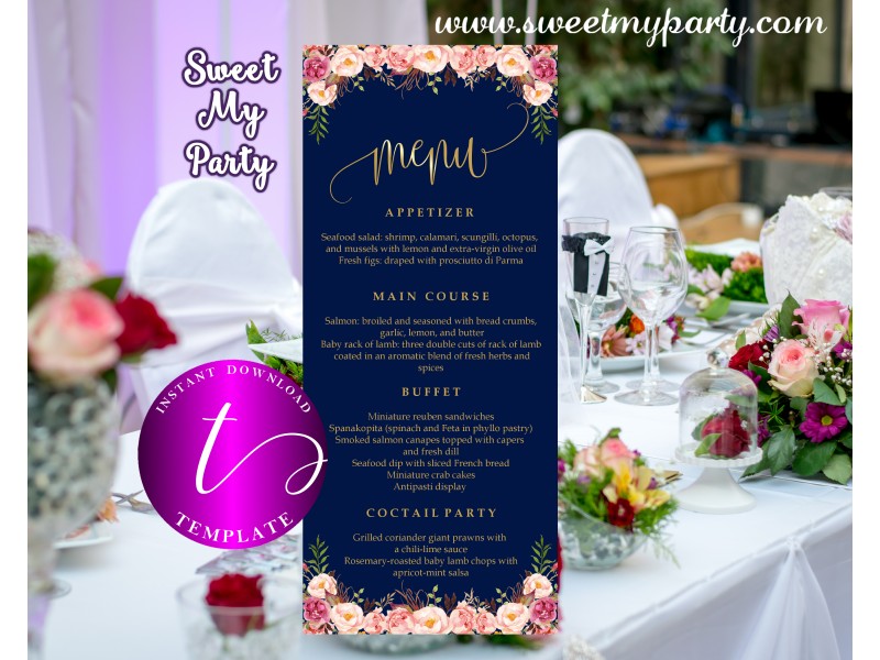 restaurant menu cards