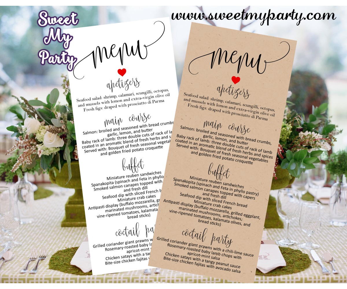 Wedding Menu Cards