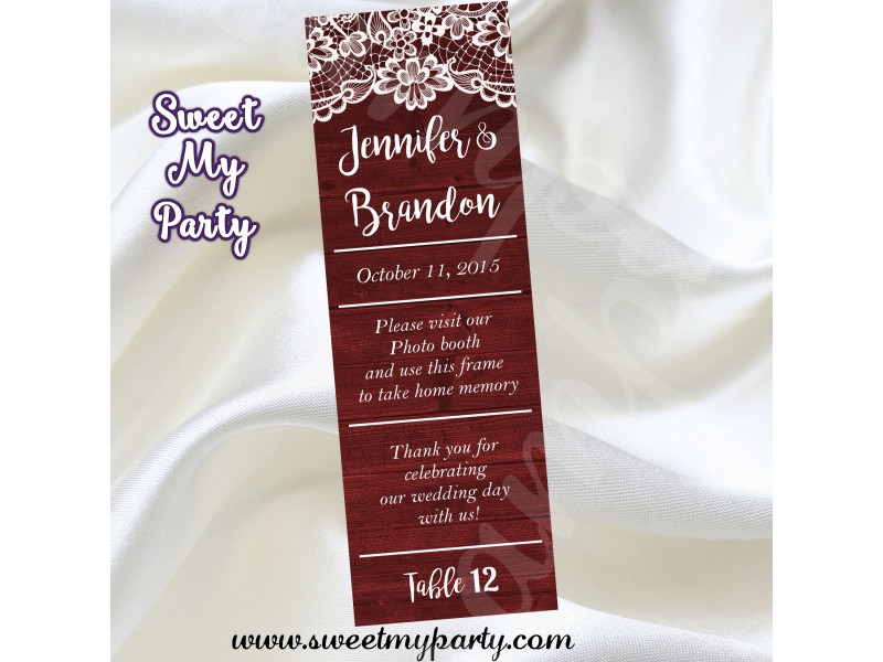 rustic wedding photo booth insert card wood lace wedding photo booth wedding insert cards