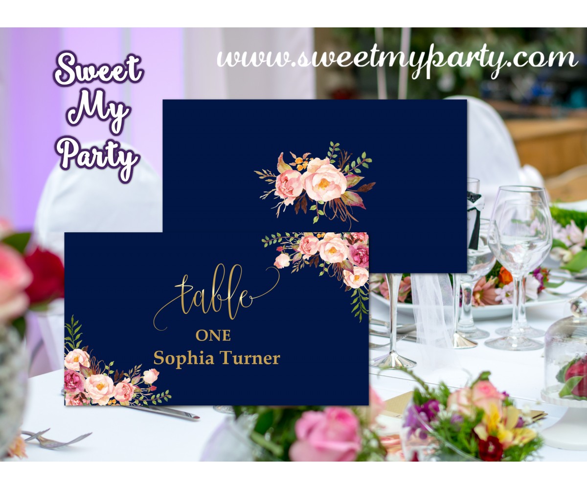 gold wedding place cards