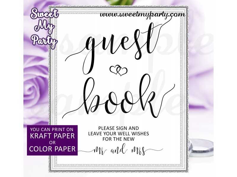 Wedding Guest Book Sign Printable Please Our Wedding Guest Book Sign Reception 021w