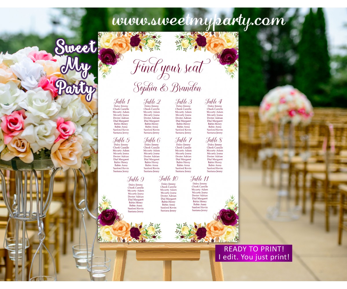 Baby Shower Seating Chart Ideas