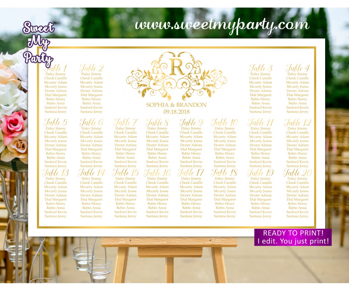 Table Seating Chart Printable