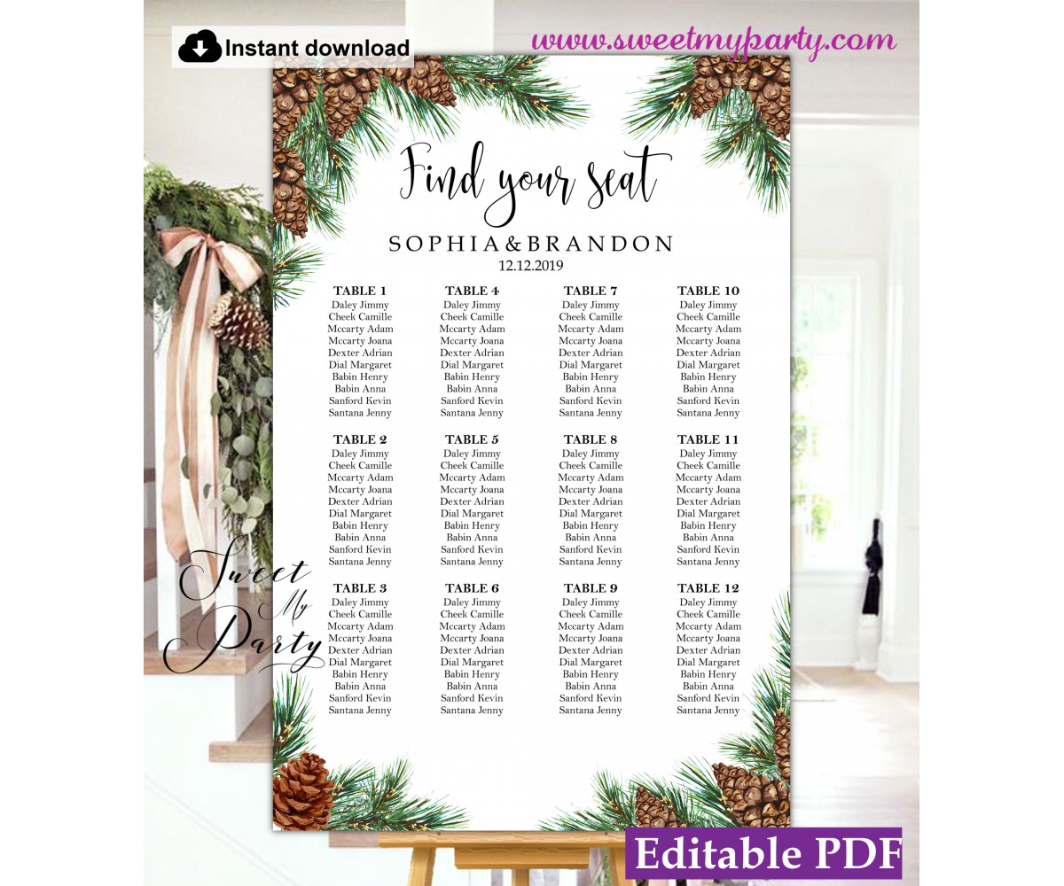 Winter Wedding Seating Chart