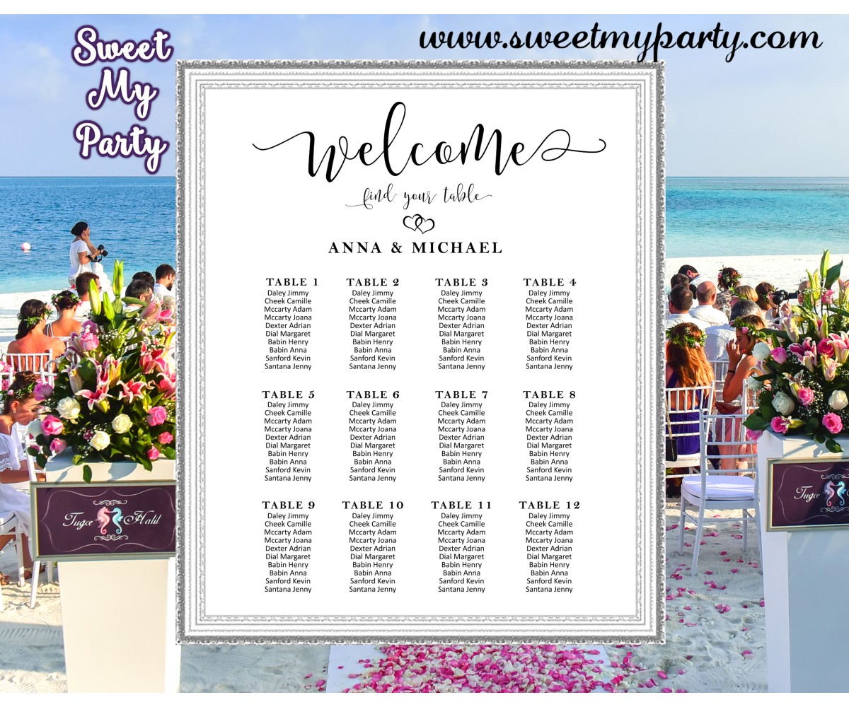 Table Charts For Wedding Reception