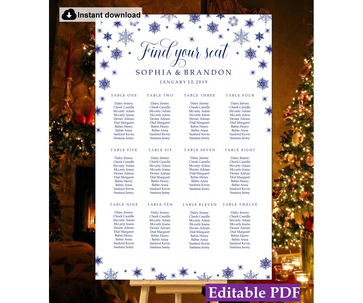 Christmas Wedding Seating Chart Ideas