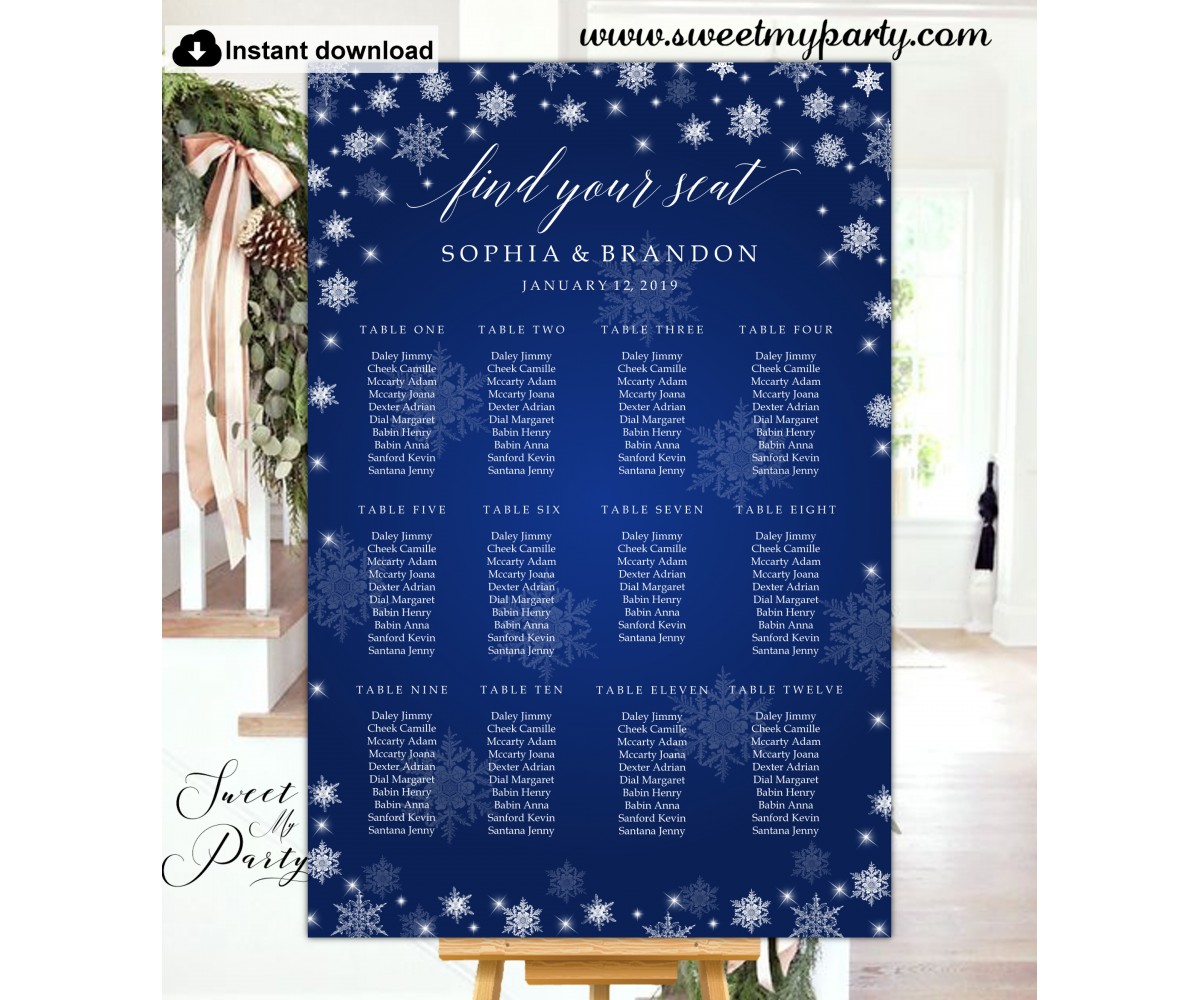 Winter Wedding Seating Chart Ideas