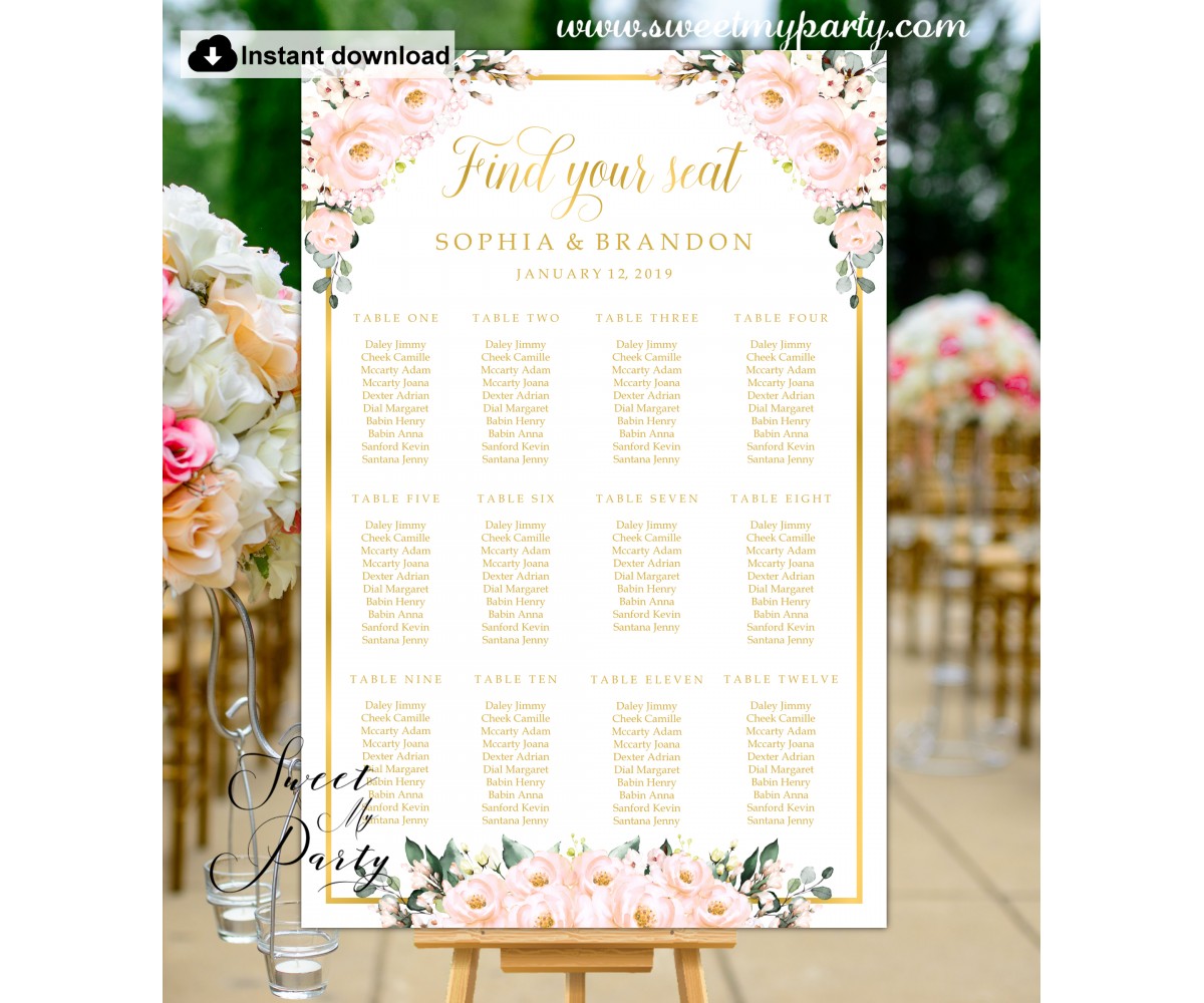 Rehearsal Dinner Seating Chart