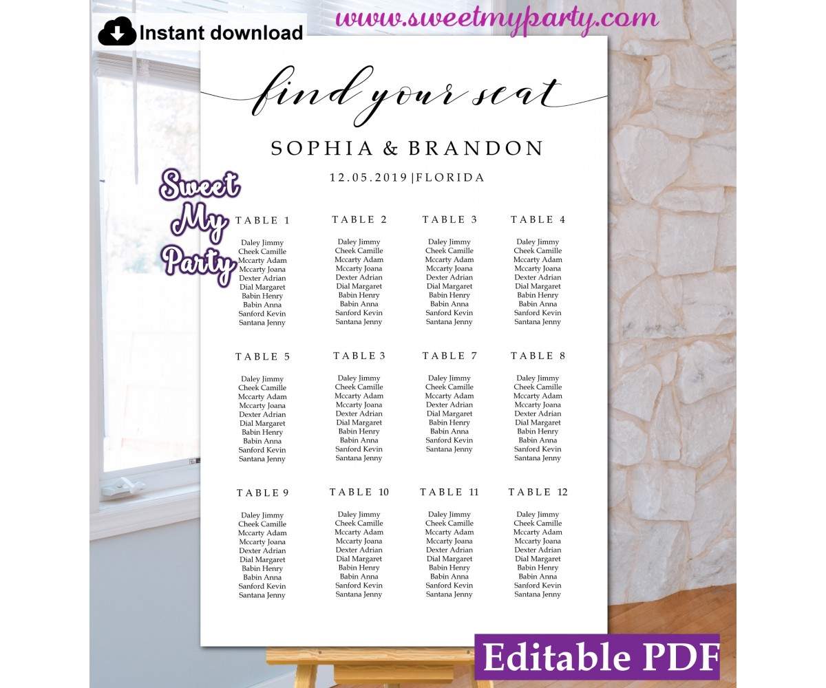 Modern Wedding Seating Chart