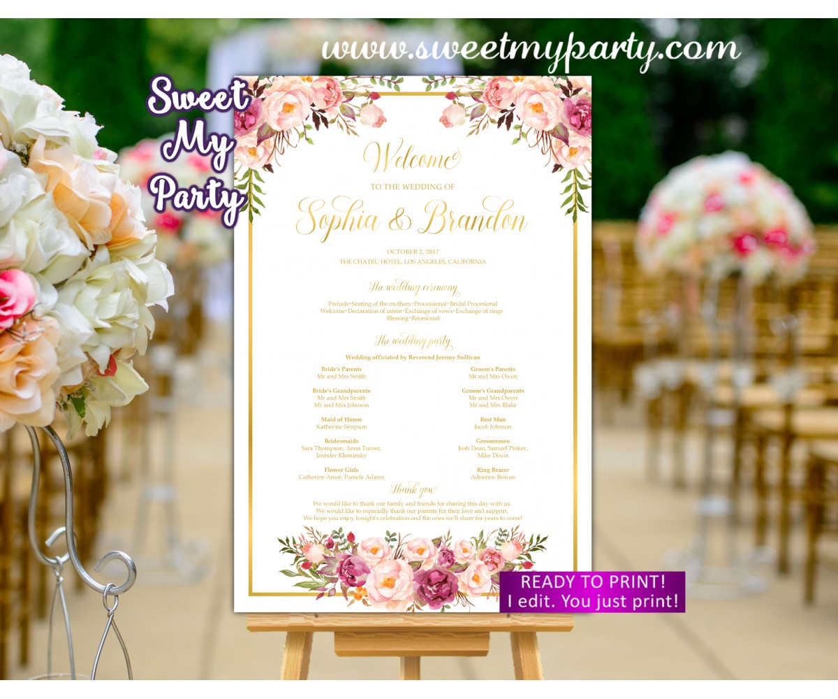 Wedding Programs Template Wedding Ceremony Programs Printing