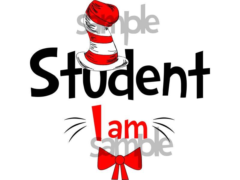Student I am iron on transfer|Student I am Dr Seuss iron on|Stdent I am ...